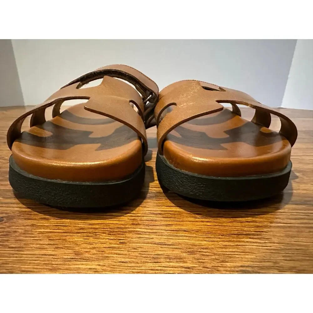 Steve Madden Mayven Leather Slides Camel Size 9 Minimalist Chic - Picture 3 of 10